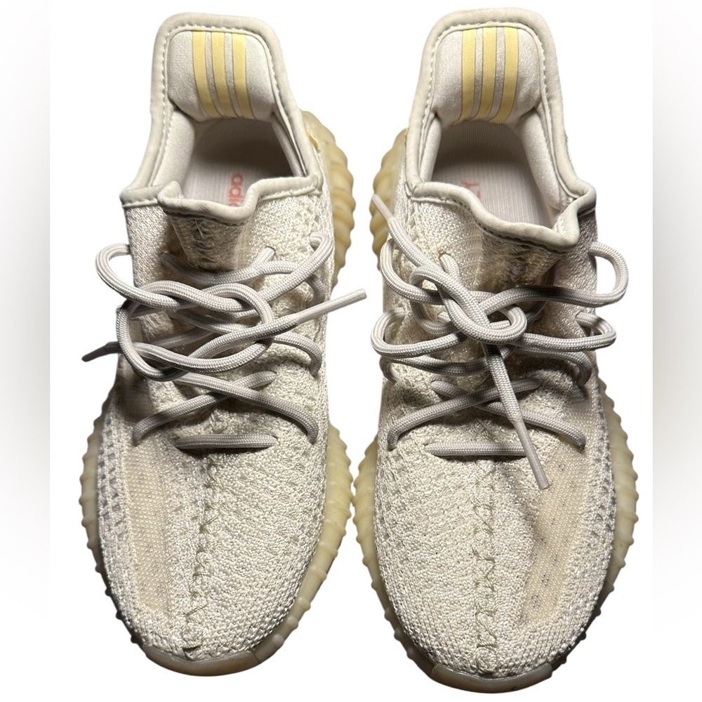 Adidas Yeezy Boost White and buttery yellow sneakers .Size 7